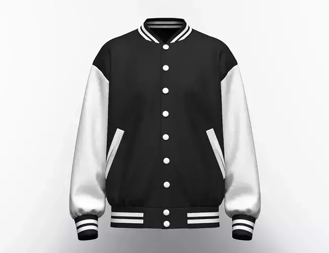Mens Oversized Varsity Jacket 3d Model