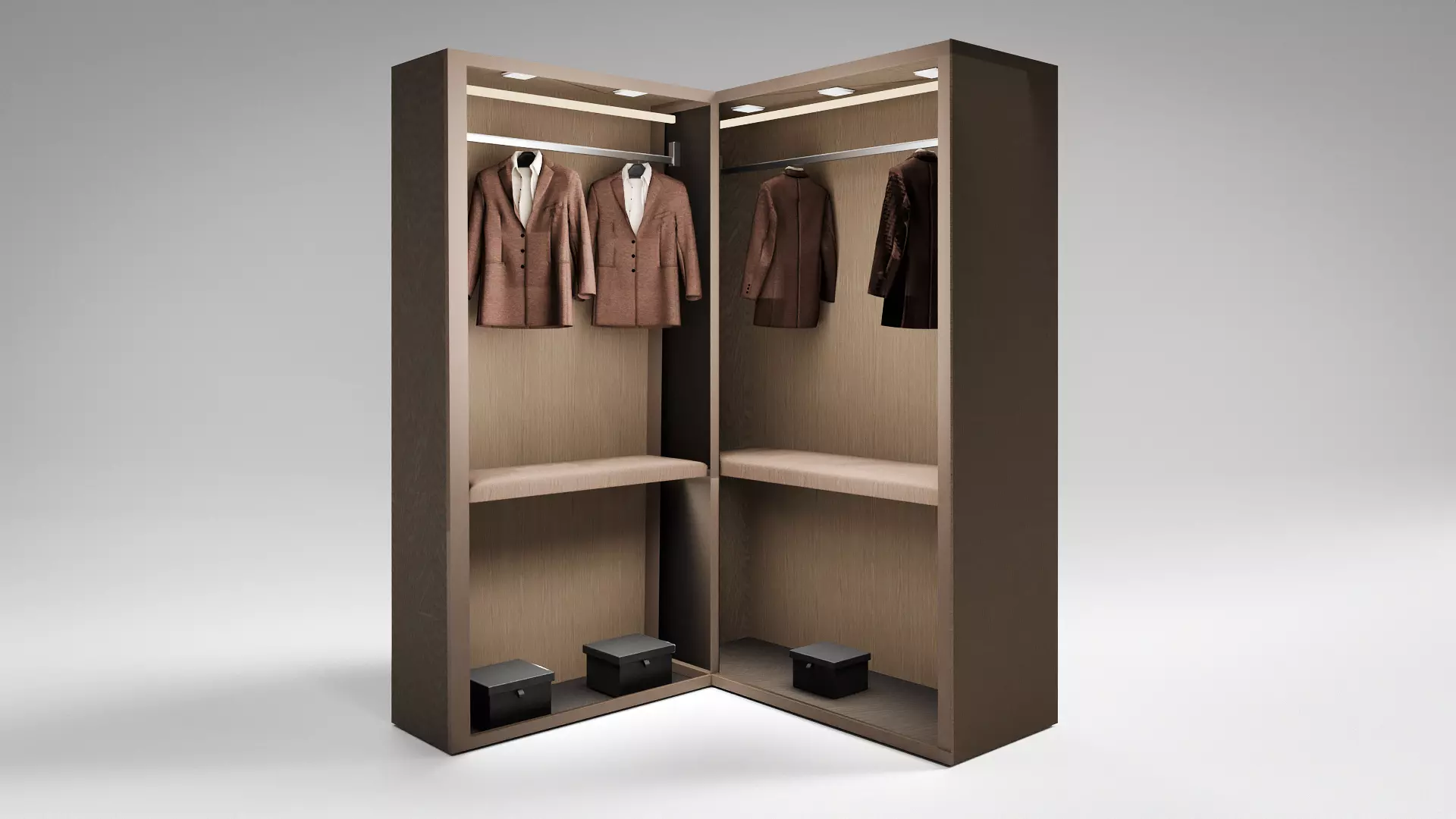 Corner Wardrobe 3D model_0