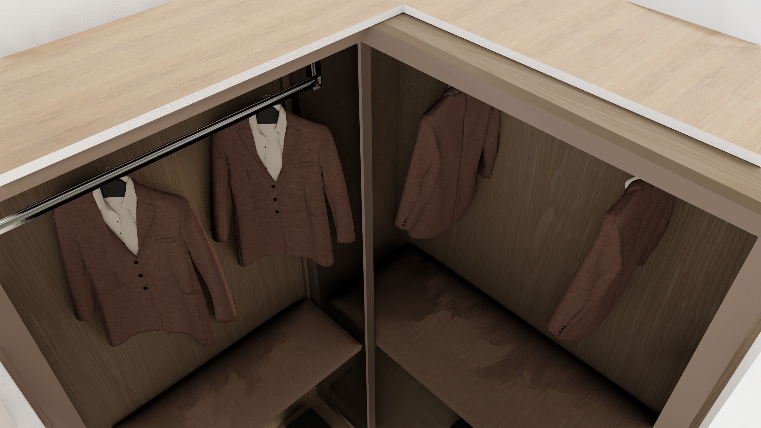 Corner Wardrobe 3D model_2