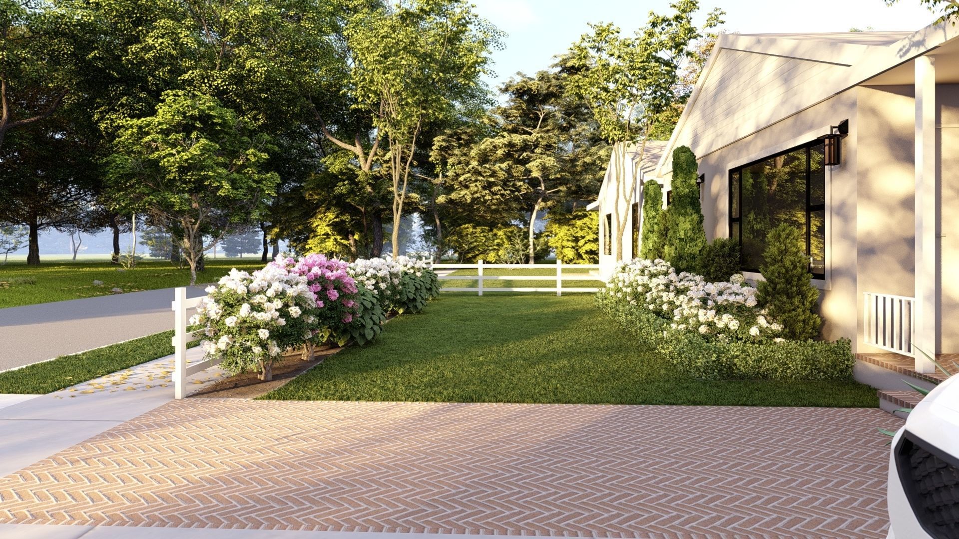  3D Exterior Scene 3D model design garden and landscape 3D model_4