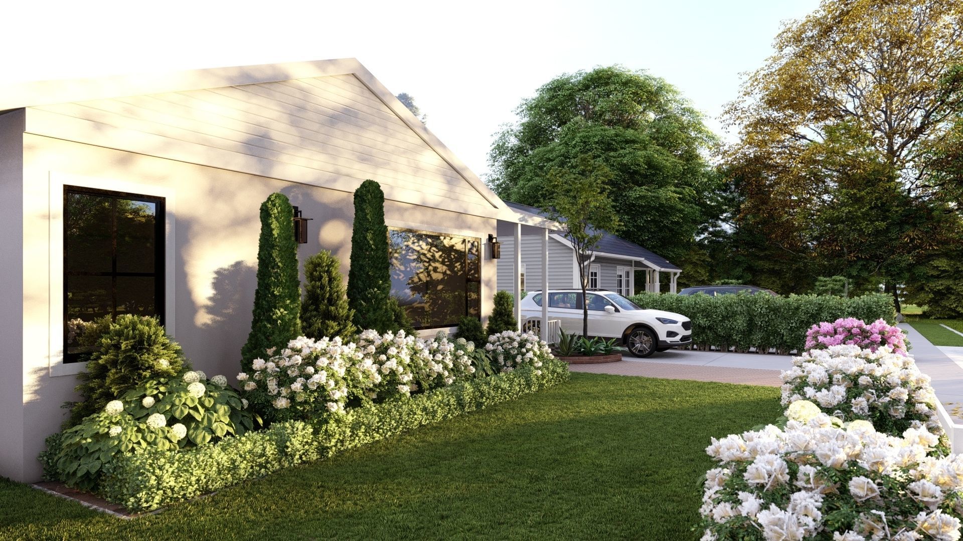  3D Exterior Scene 3D model design garden and landscape 3D model_3