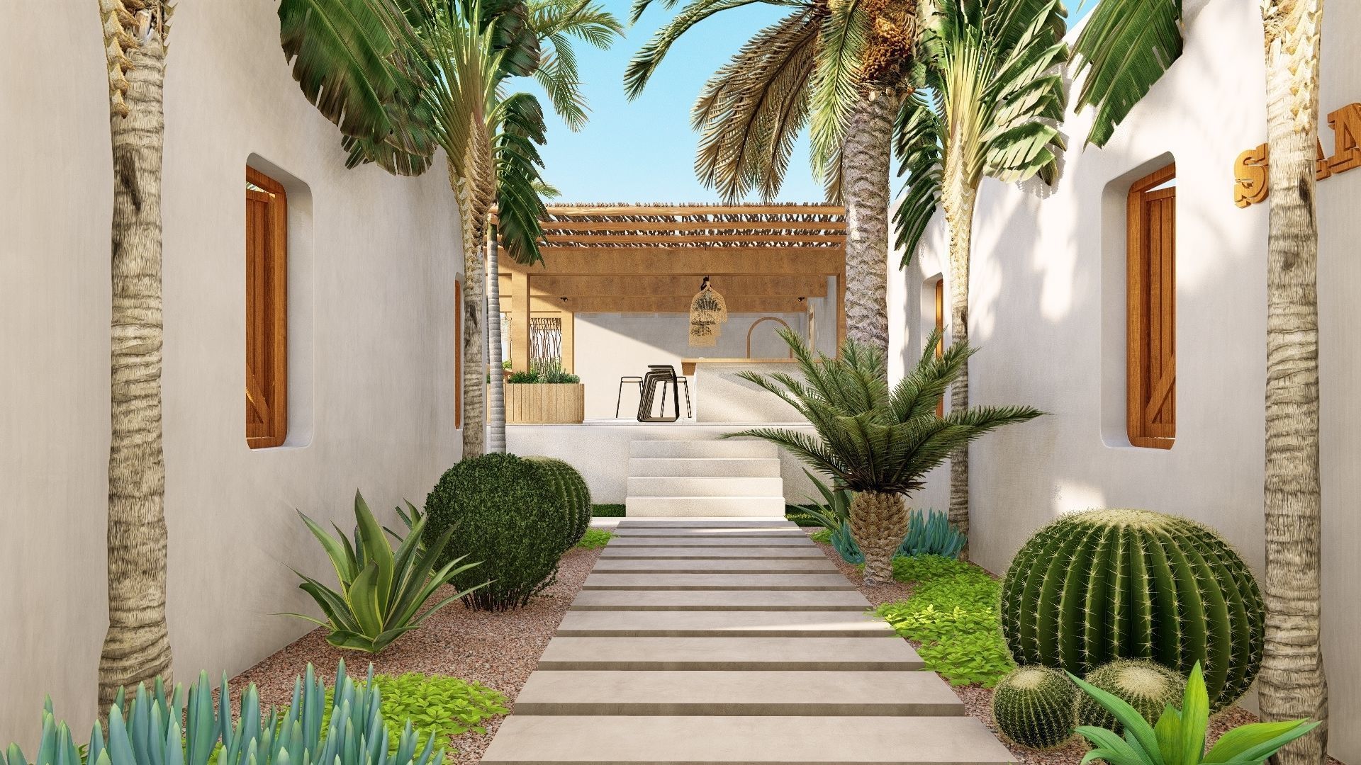  3D Exterior Scene 3D model design garden and landscape 3D model_11