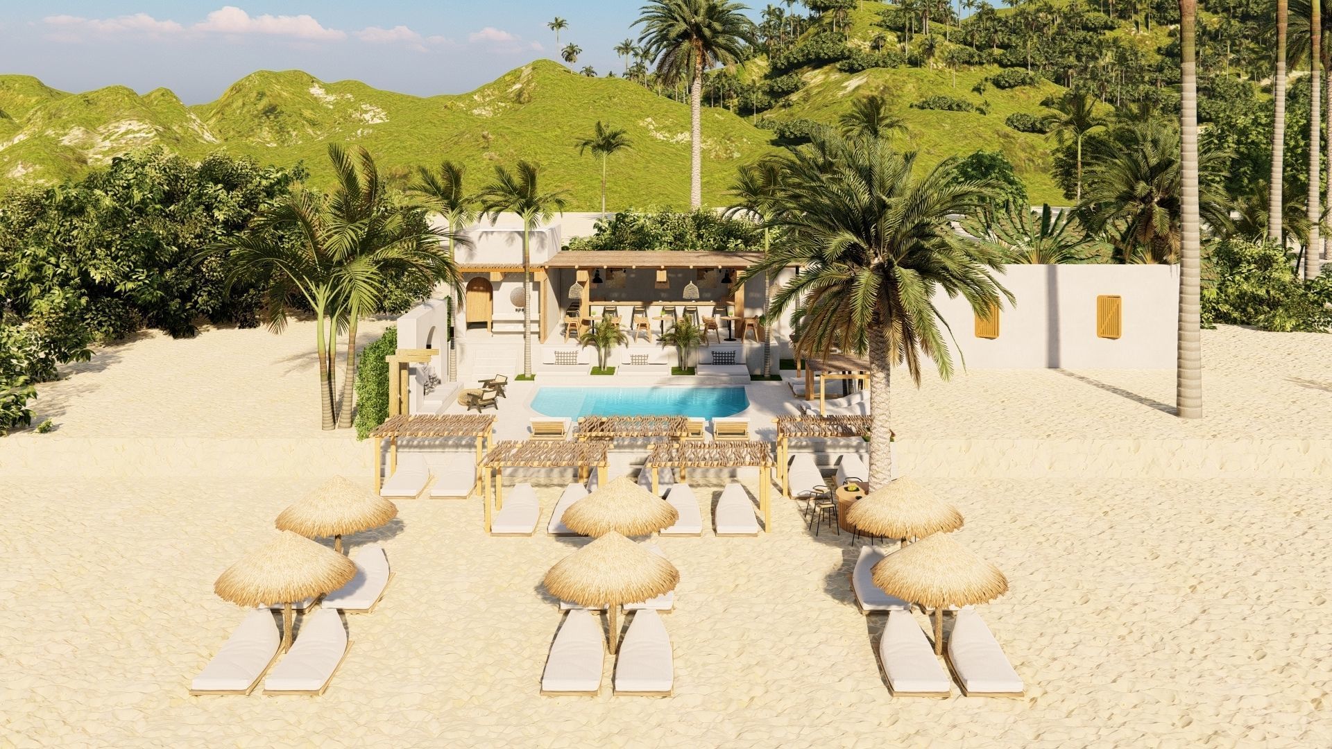  3D Exterior Scene 3D model design garden and landscape 3D model_8