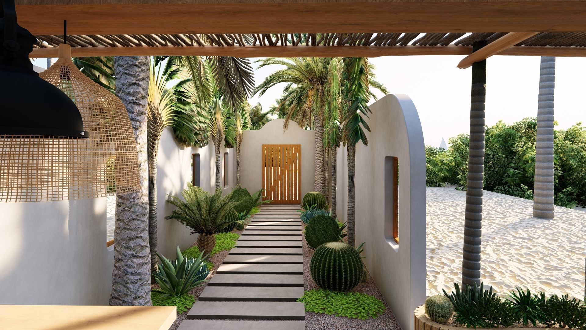  3D Exterior Scene 3D model design garden and landscape 3D model_7