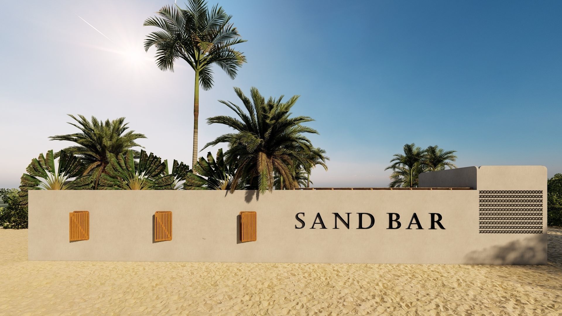  3D Exterior Scene 3D model design garden and landscape 3D model_10