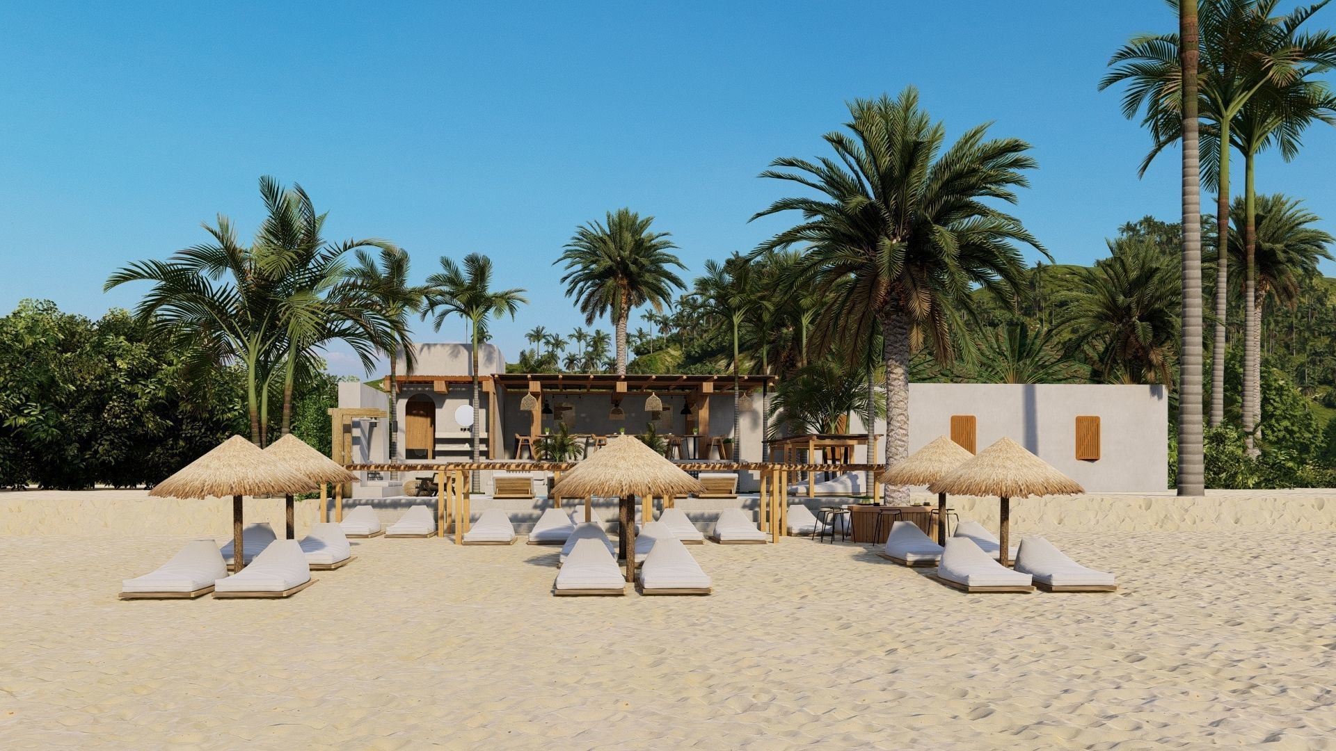  3D Exterior Scene 3D model design garden and landscape 3D model_9