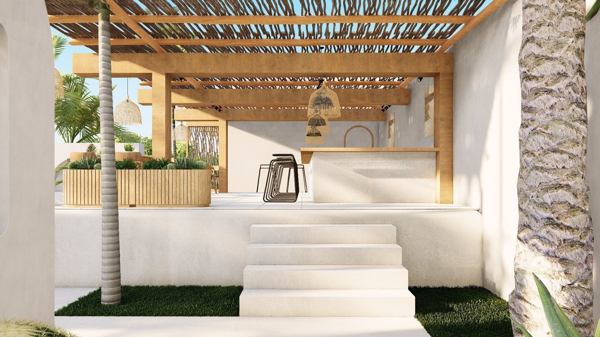  3D Exterior Scene 3D model design garden and landscape 3D model_12