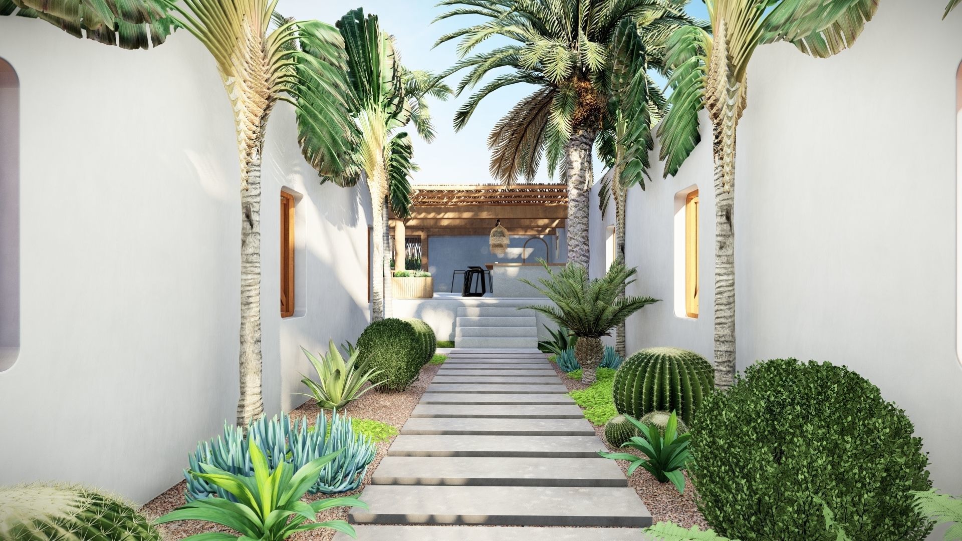  3D Exterior Scene 3D model design garden and landscape 3D model_2