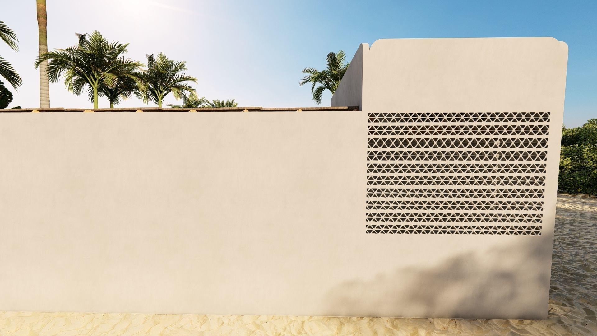  3D Exterior Scene 3D model design garden and landscape 3D model_1