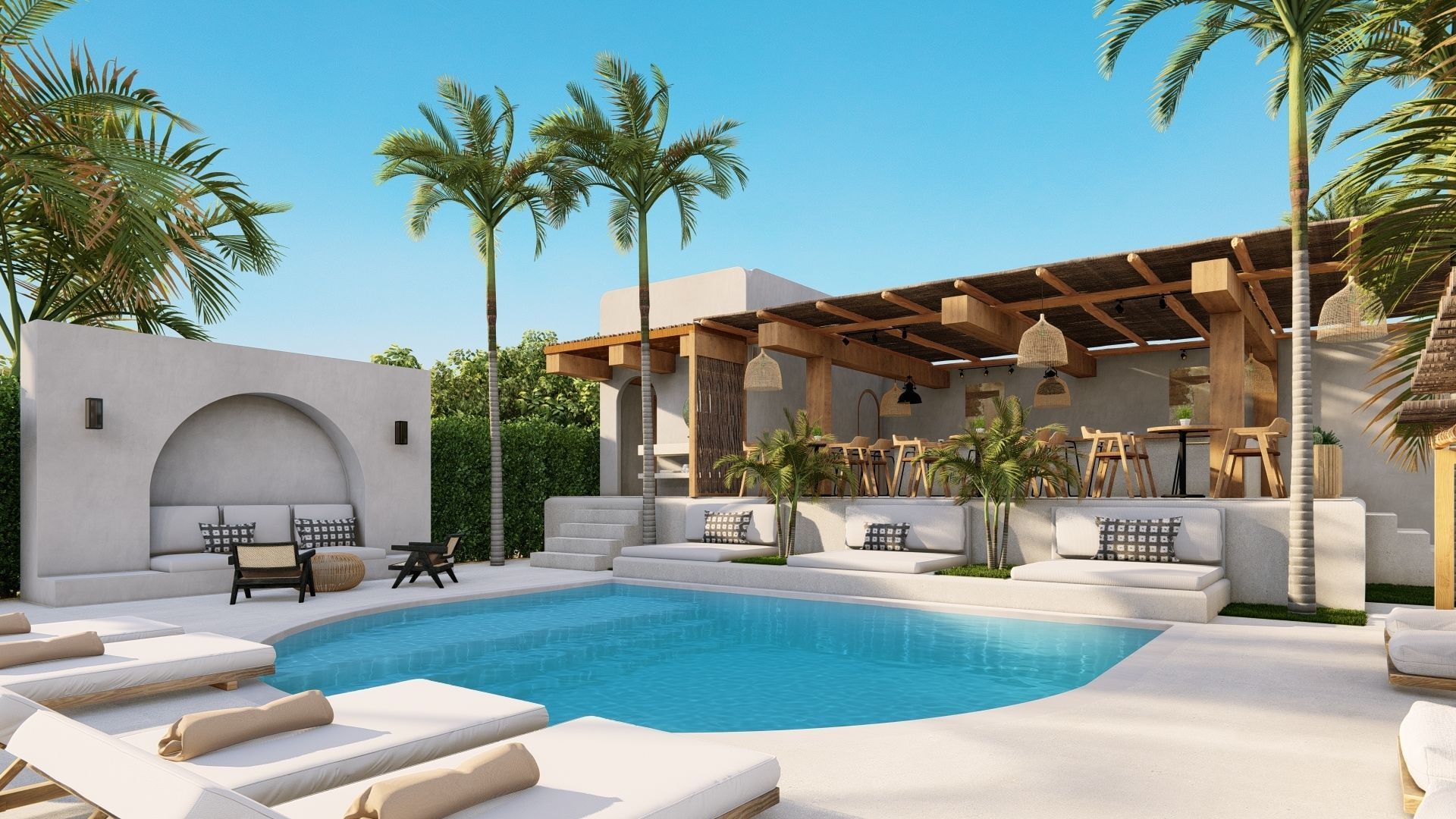  3D Exterior Scene 3D model design garden and landscape 3D model_5