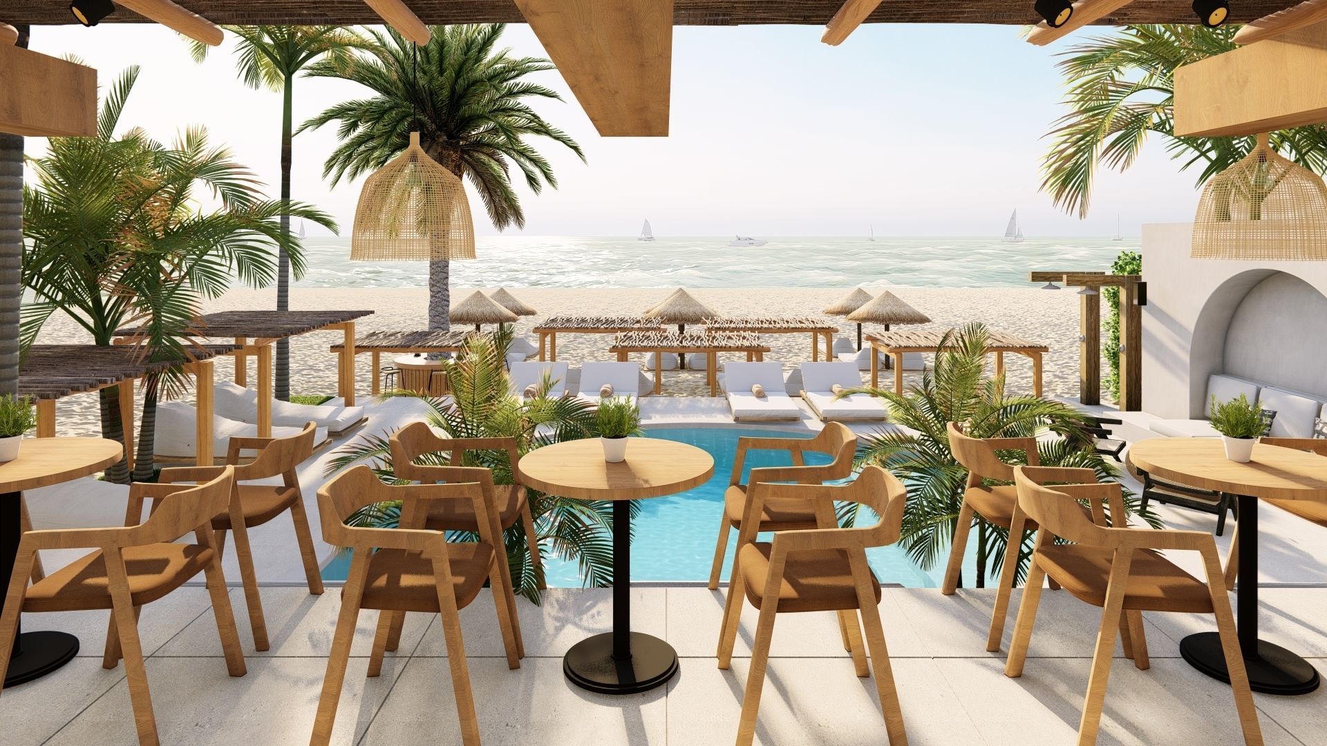  3D Exterior Scene 3D model design garden and landscape 3D model_3