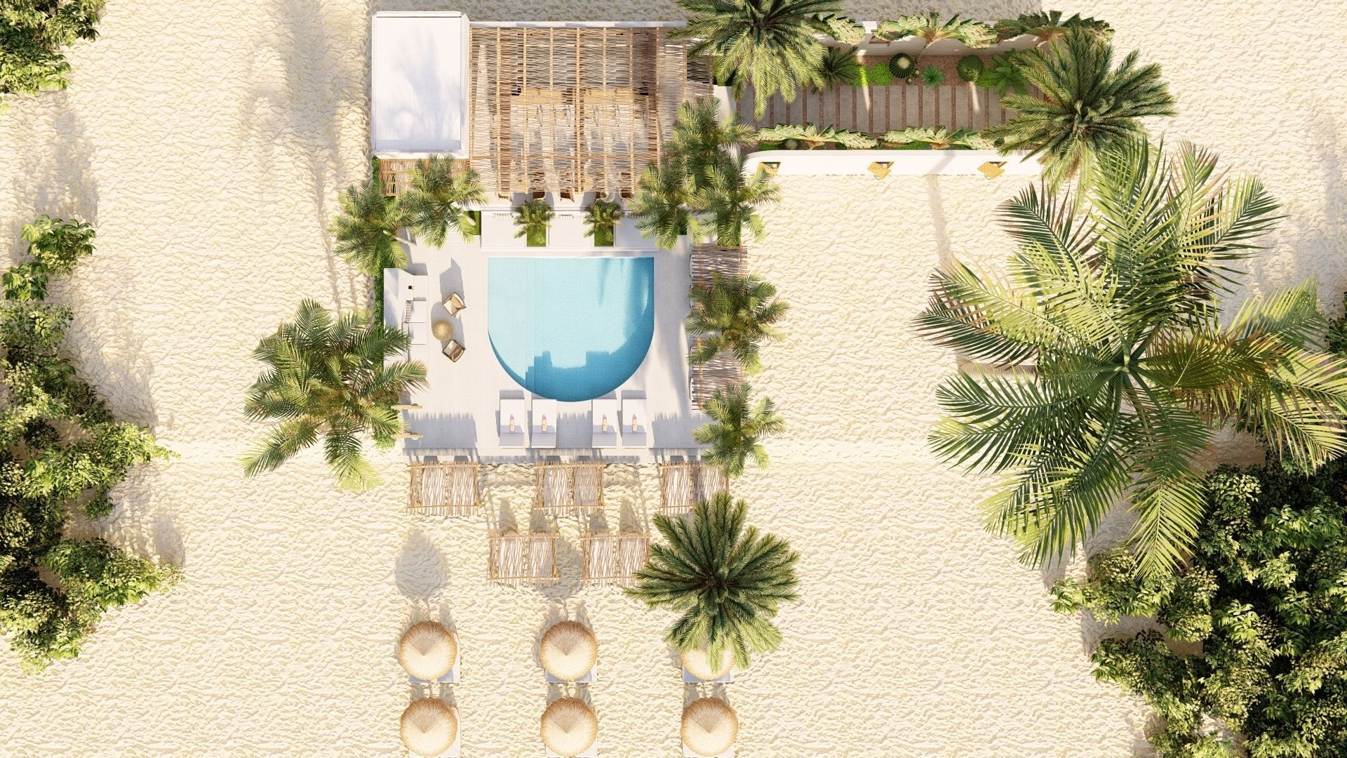  3D Exterior Scene 3D model design garden and landscape 3D model_6