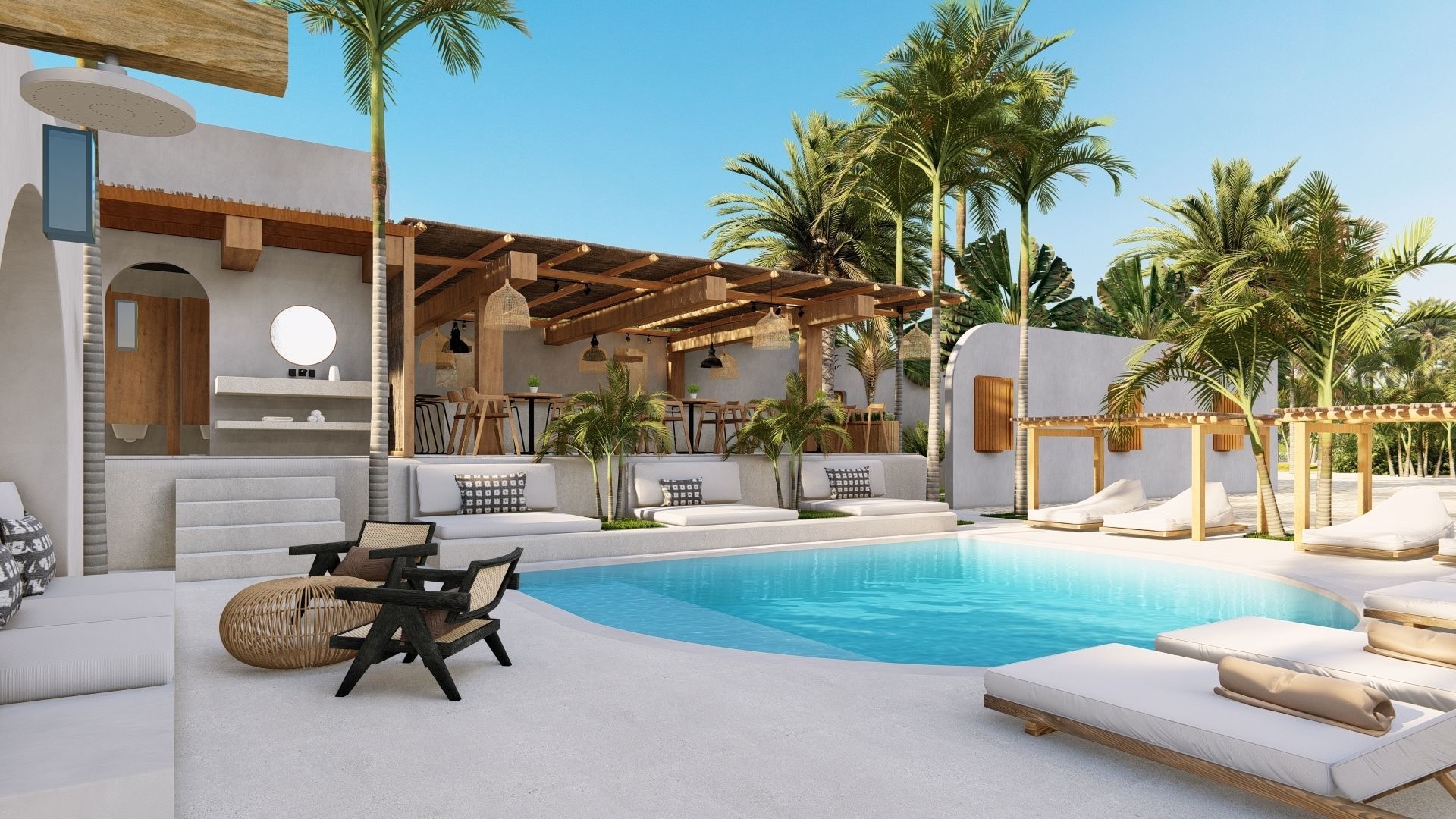  3D Exterior Scene 3D model design garden and landscape 3D model_4