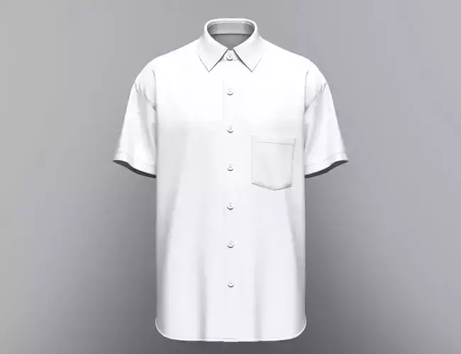 Mens Loose Fit Half Slv Shirt Clo 3d Model