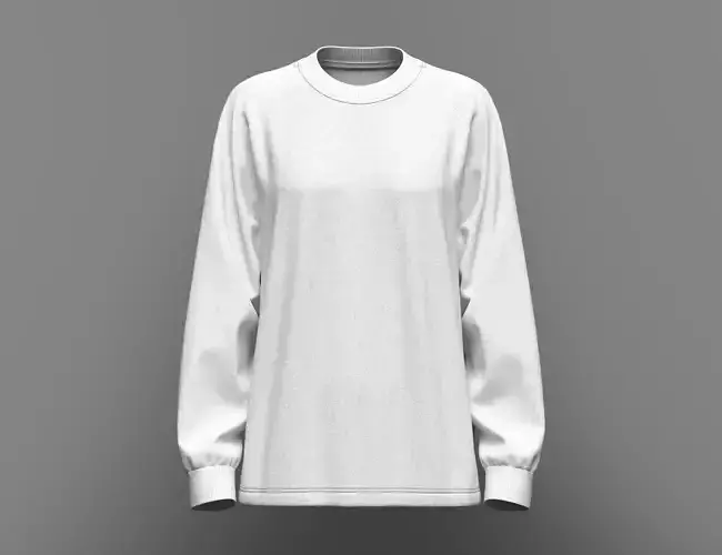 Womens Oversized Full sleeve T Shirt 3d Model