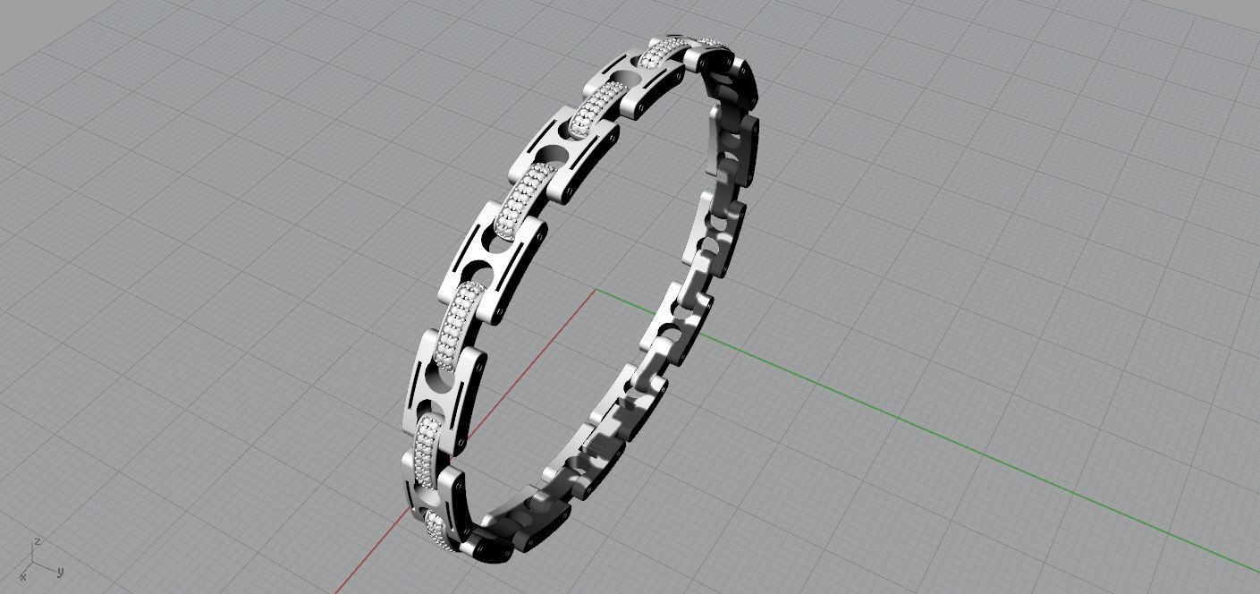  Man bracelet 3D print model_13