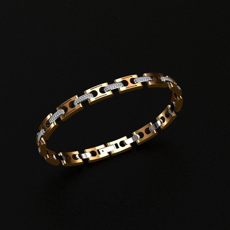  Man bracelet 3D print model_1