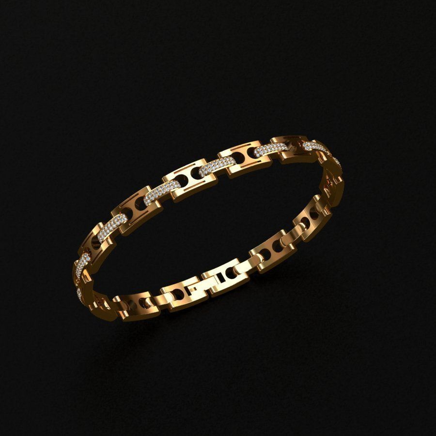  Man bracelet 3D print model_3