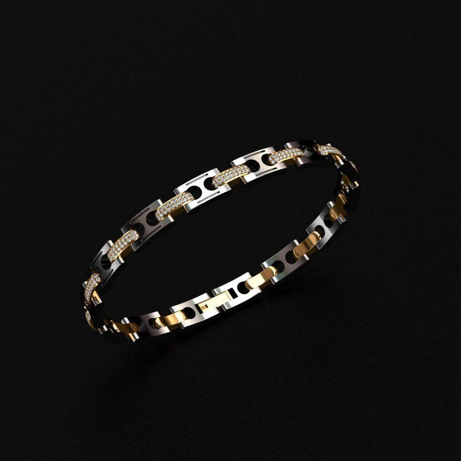  Man bracelet 3D print model_2