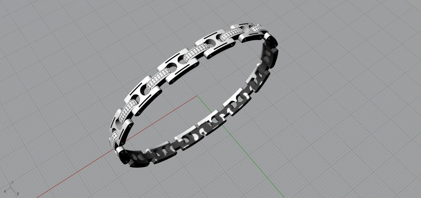  Man bracelet 3D print model_10