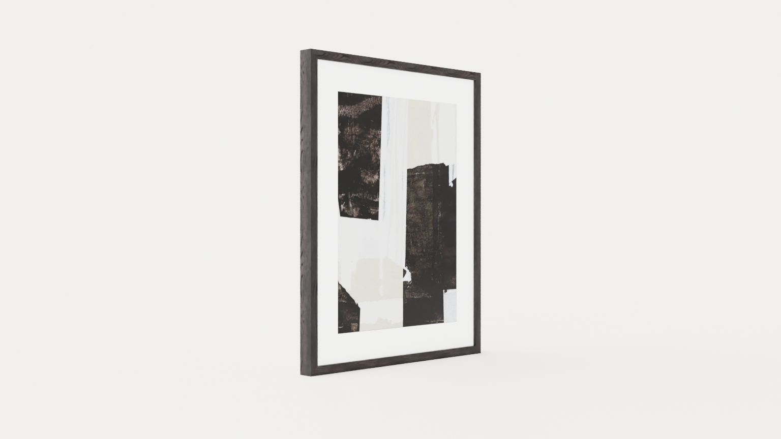 Framed picture - Neutral Intersect V - Black frame Low-poly 3D model_1