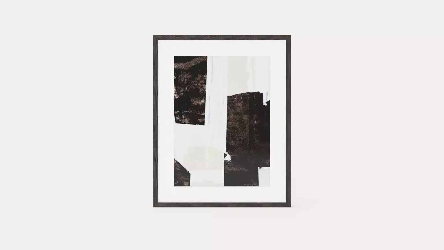 Framed picture - Neutral Intersect V - Black frame Low-poly 3D model_0