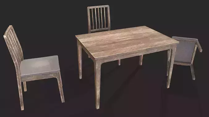 Old Wooden Table Set