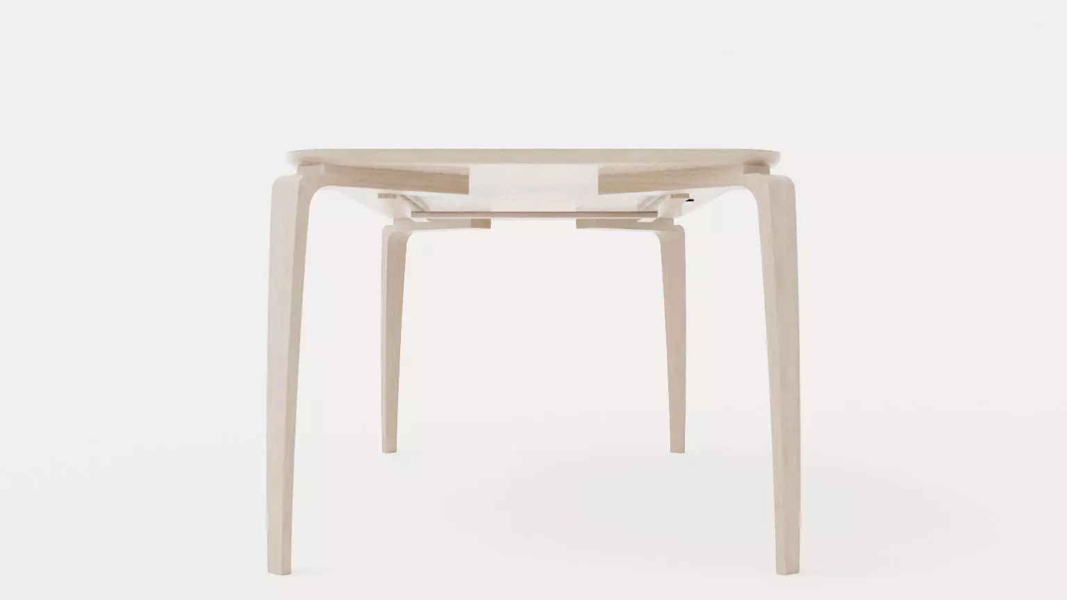 North dining table light oak Low-poly 3D model_0