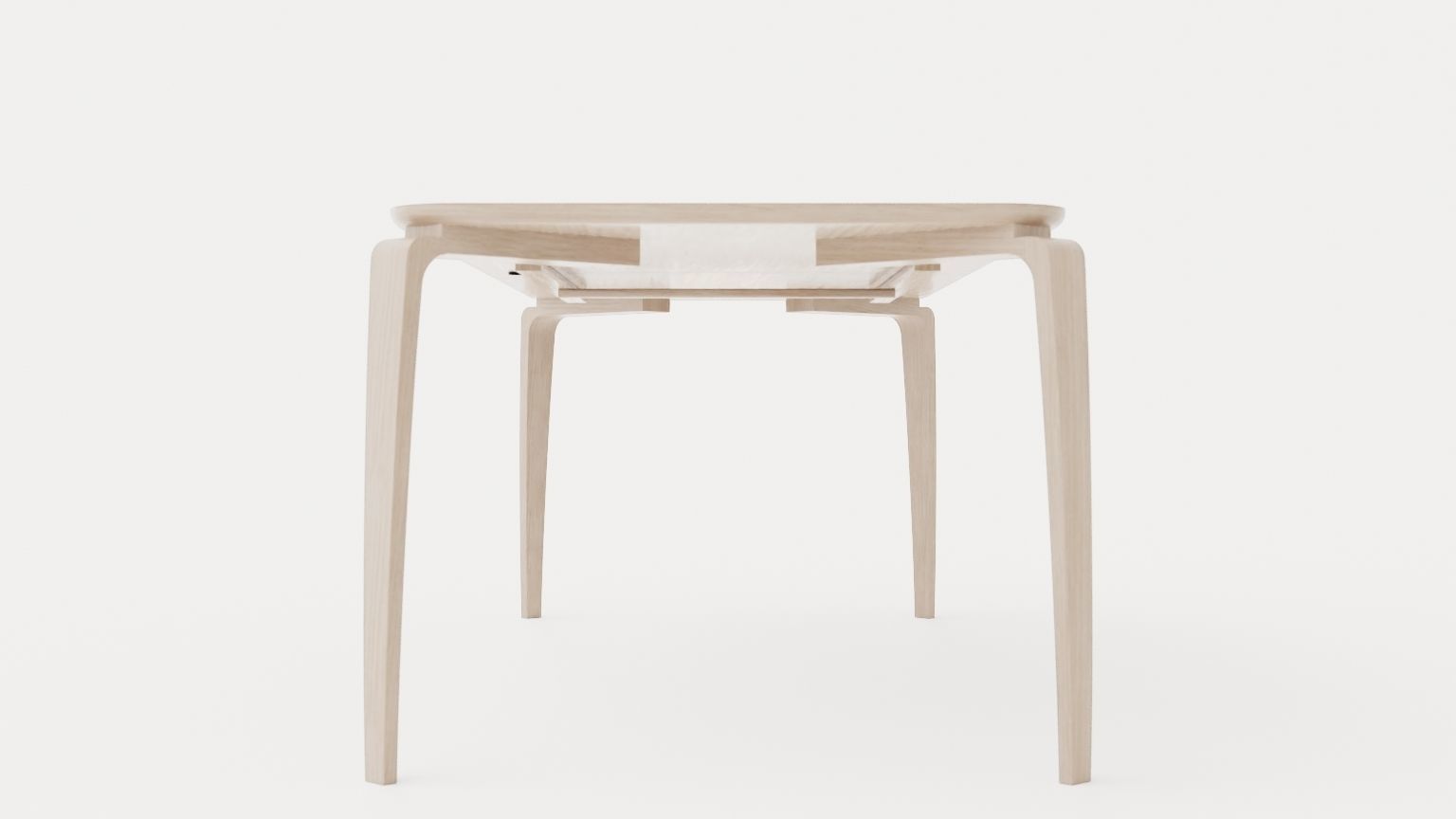 North dining table light oak Low-poly 3D model_4