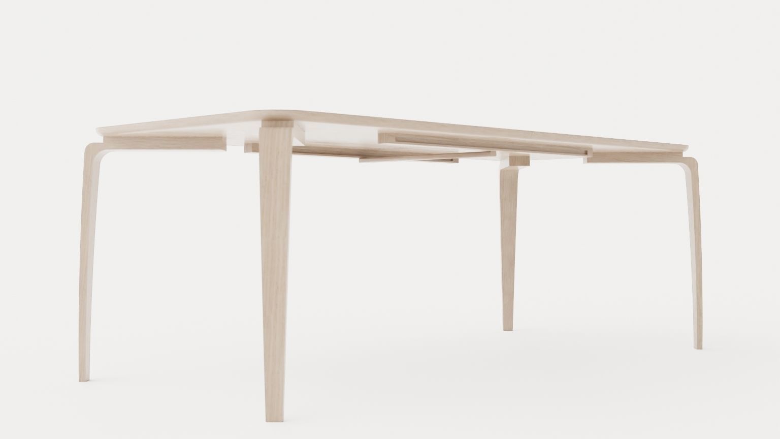 North dining table light oak Low-poly 3D model_3