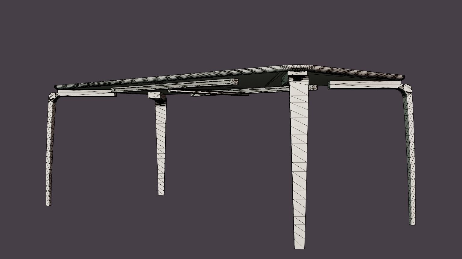 North dining table light oak Low-poly 3D model_6