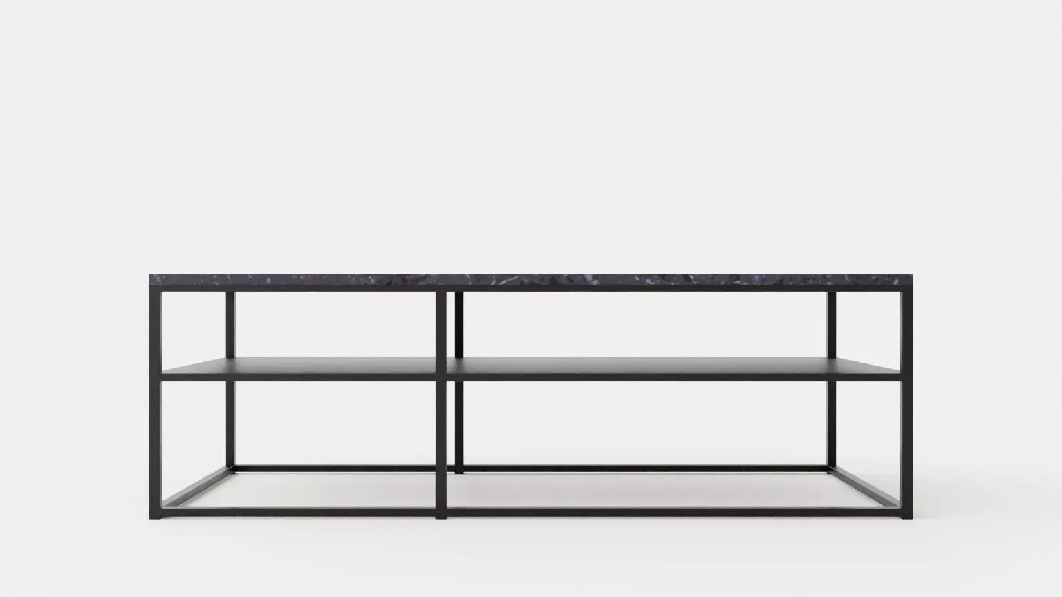 Midtown coffee table with shelf Grey Low-poly 3D model_0