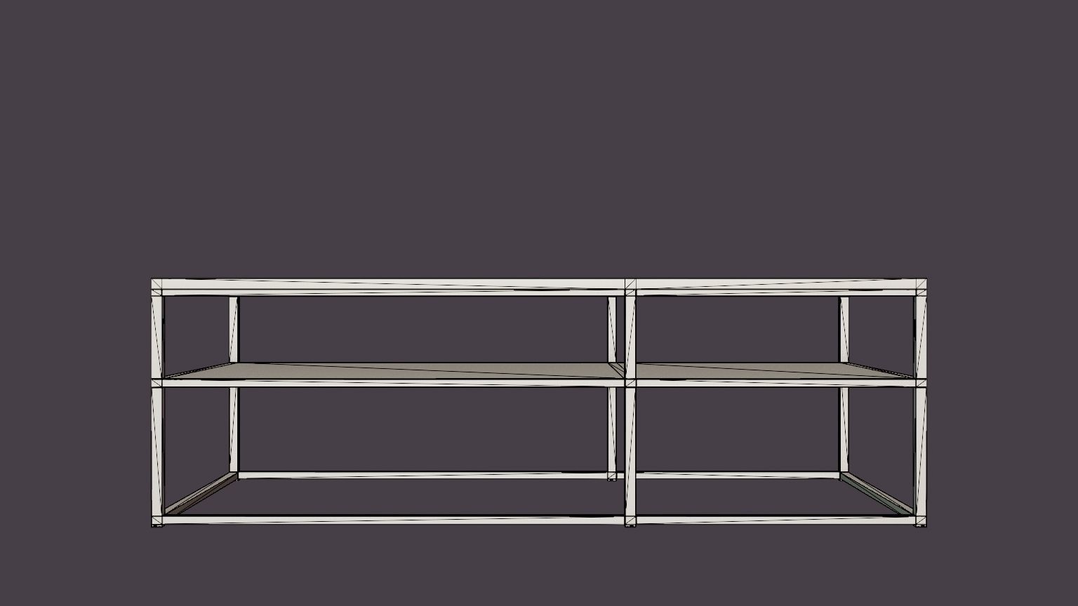 Midtown coffee table with shelf Grey Low-poly 3D model_5