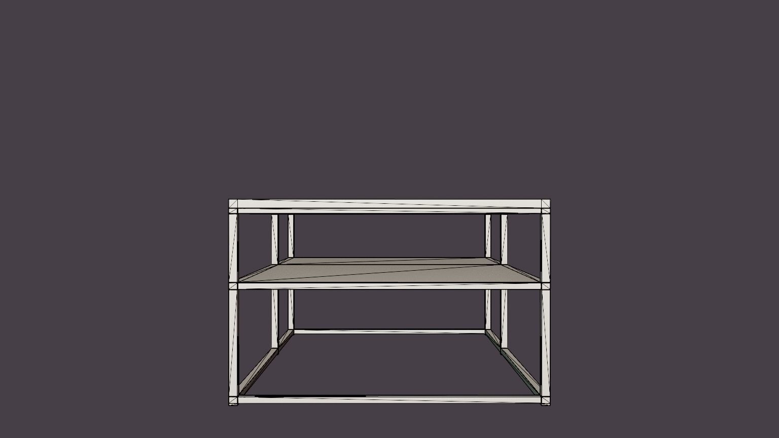 Midtown coffee table with shelf Grey Low-poly 3D model_7