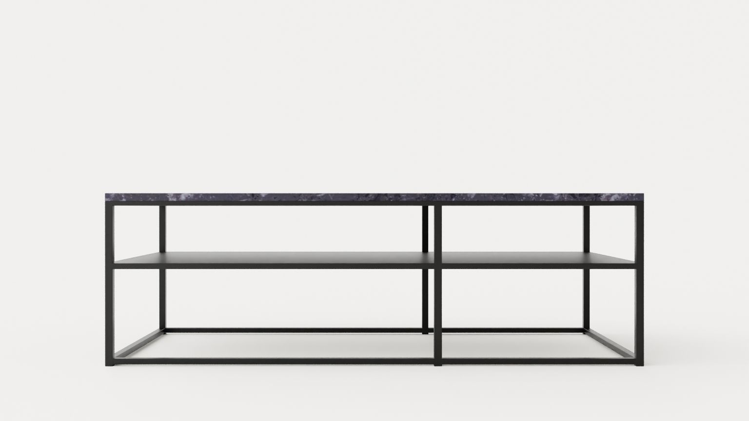 Midtown coffee table with shelf Grey Low-poly 3D model_4