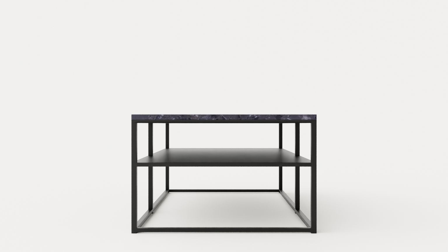 Midtown coffee table with shelf Grey Low-poly 3D model_2