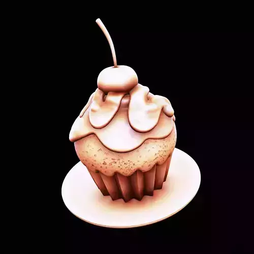 Cute Muffin with Cherry