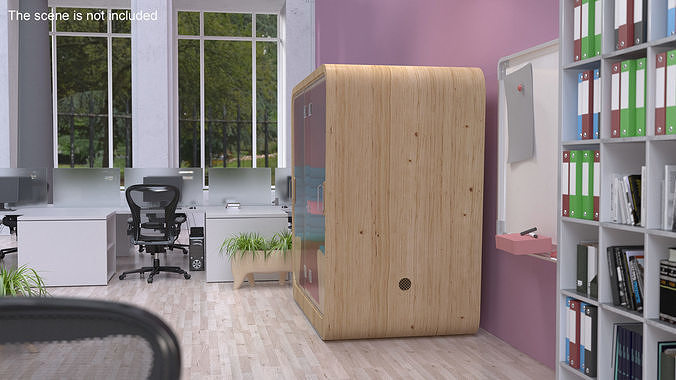 Wooden Cube Meeting Pod 3D model 4