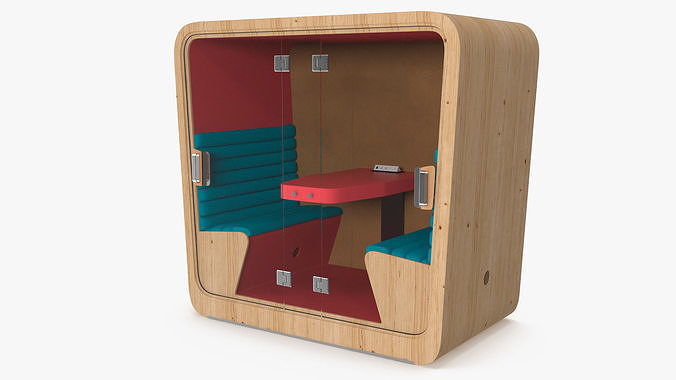 Wooden Cube Meeting Pod 3D model
