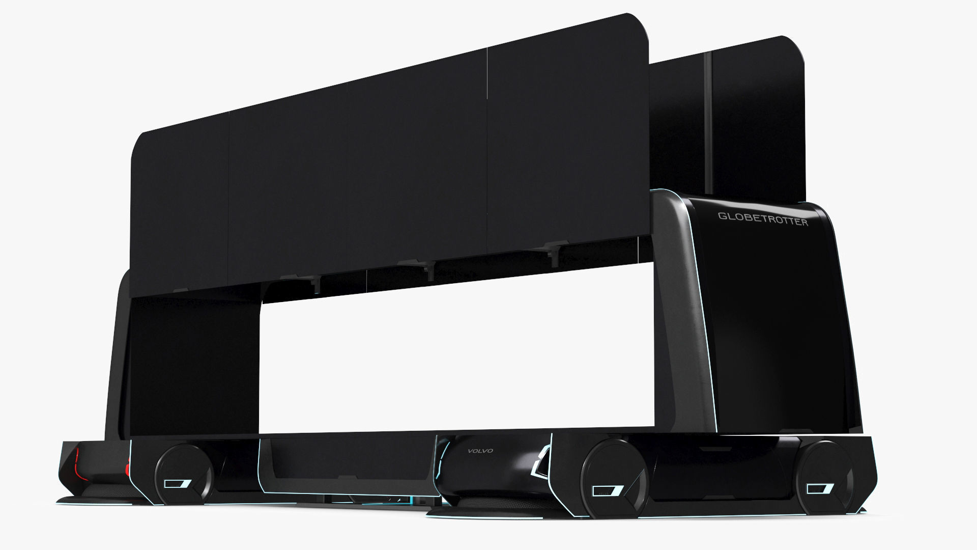 Futuristic Volvo Autonomous Carrier Rigged 3D model