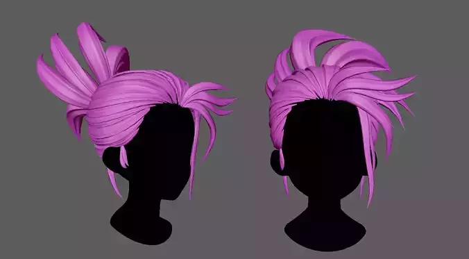 Anime hair style 14 for woman and girl