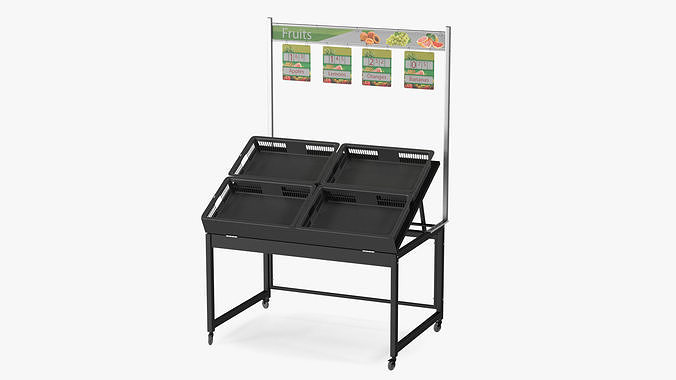 Fruit Display Rack with Price Tags 3D model