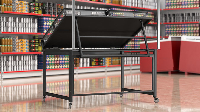 Fruit Display Rack with Price Tags 3D model 3