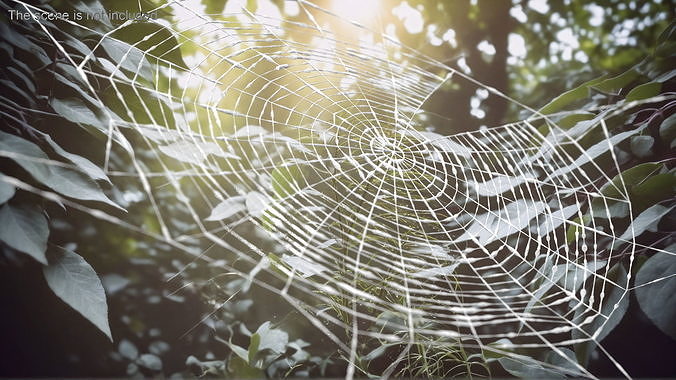 Spider Web in Circle Shape 3D model