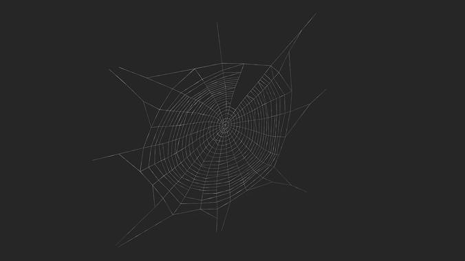 Spider Web in Circle Shape 3D model 3