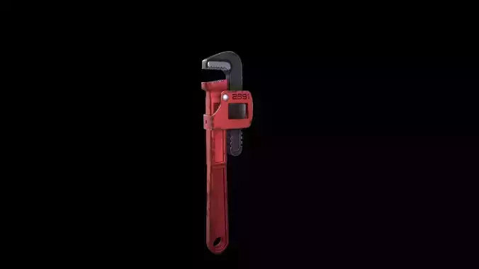 Pipe Wrench Low-poly 3D model
