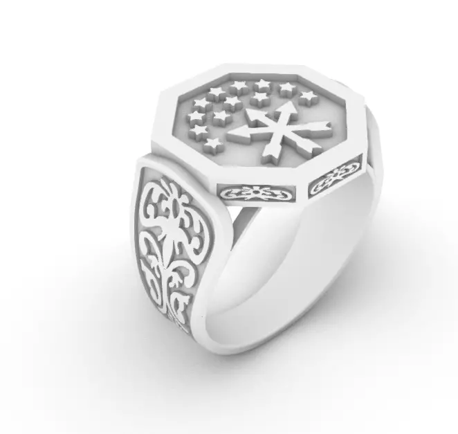 MEN EMBROIDERED RING Free 3D print model