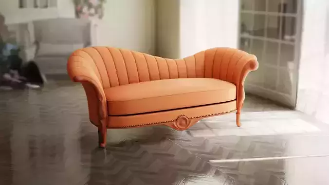 Furniture Sofa Chaise Lounge Low-poly 3D model