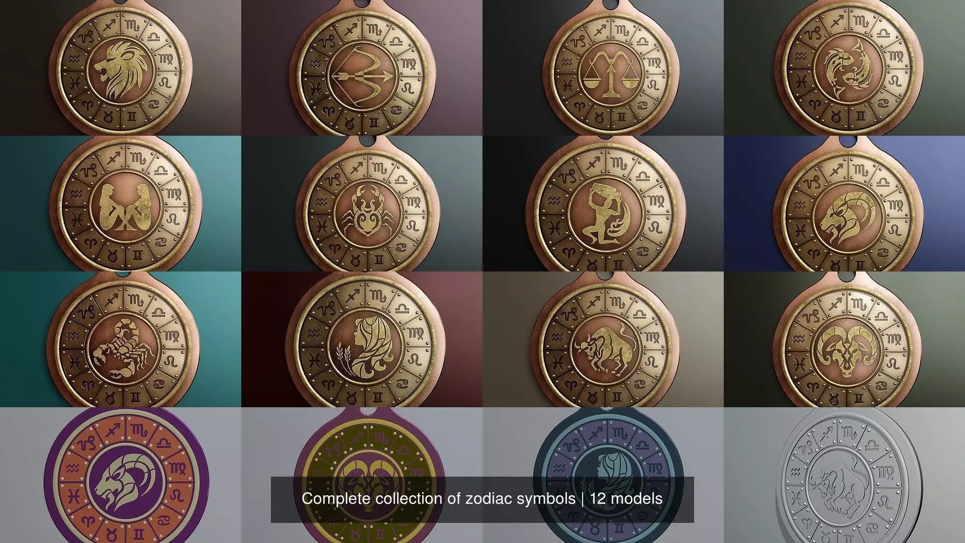 Complete collection of zodiac symbols _0