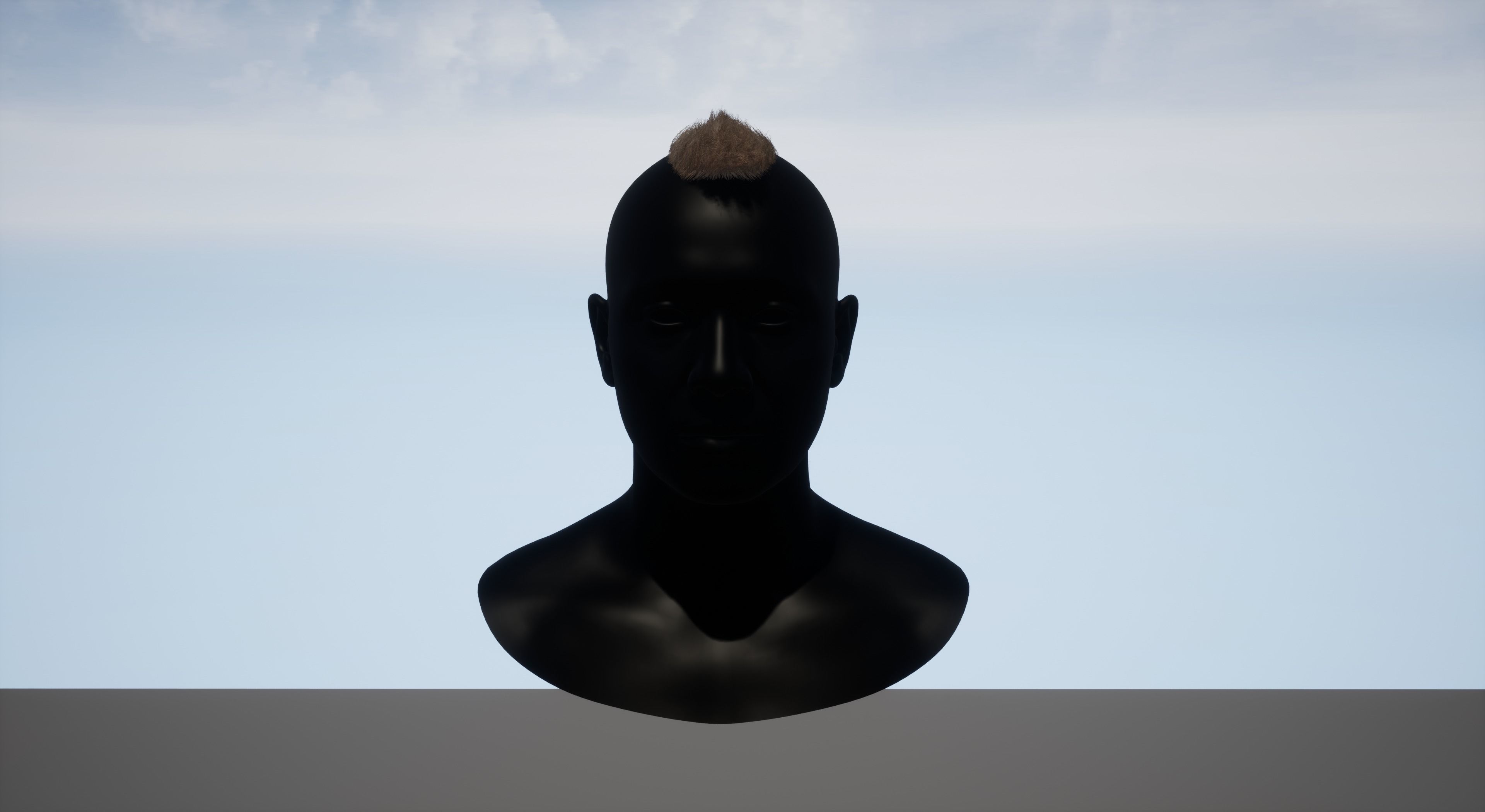 Real time mohawk hair 2 Low-poly 3D model_2